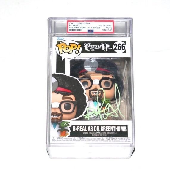 B-REAL SIGNED CYPRESS HILL DR GREENTHUMB PSA ENCAPSULATED FUNKO POP VINYL FIGURE