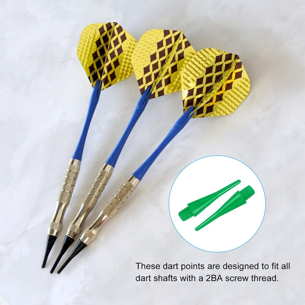 Plastic Dart Tips, 100 Pack 2BA Thread Soft Dart Tips, Green