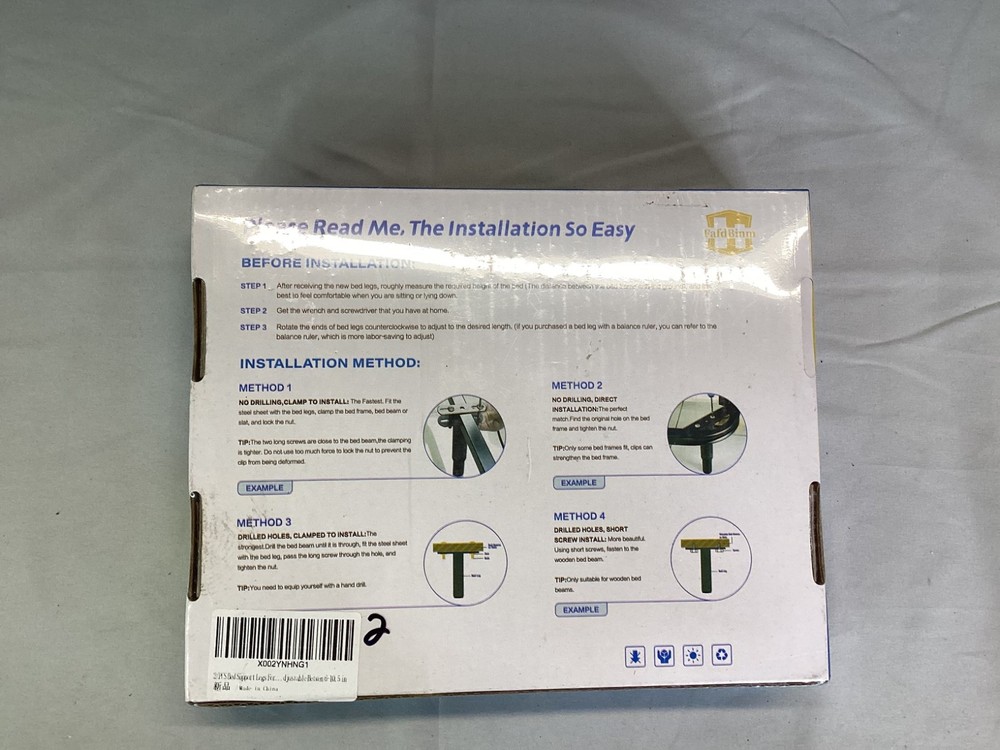 FafdBinm Adjustable Height Bed Support Legs 6”-10.5” 2 Piece