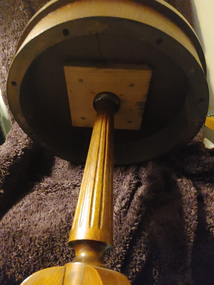 Antique Round Top End Table With Three Legs