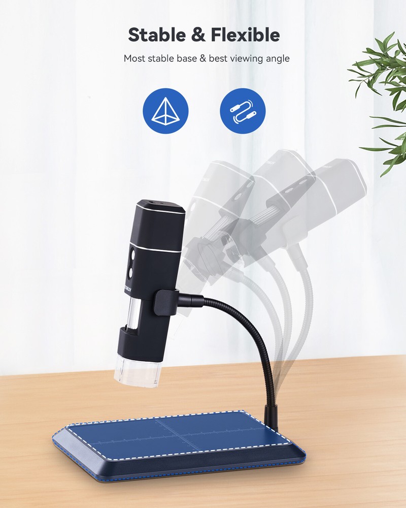 TOMLOV Digital Microscope Coin Microscope Magnifier 1000X 1080P for iPhone iPad