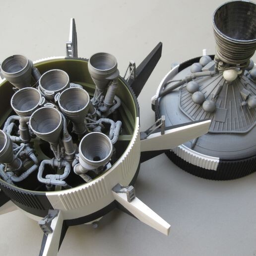 3d printed APOLLO 7 SATURN 1B rocket 1:48