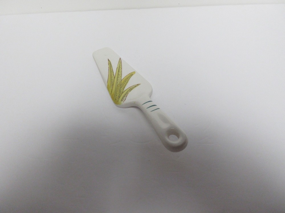 Ceramic Cake Server Signed On Back /hand painted Good Condition