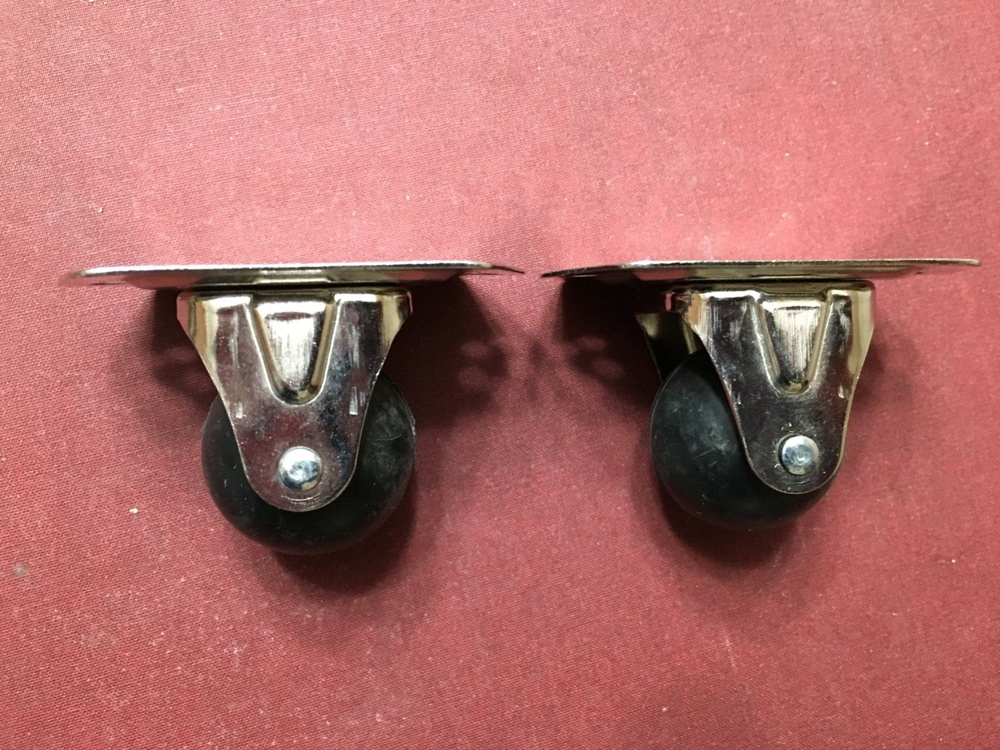 2 - Roller Ball 1-3/16" Caster Wheels with Light Duty Chrome Frames