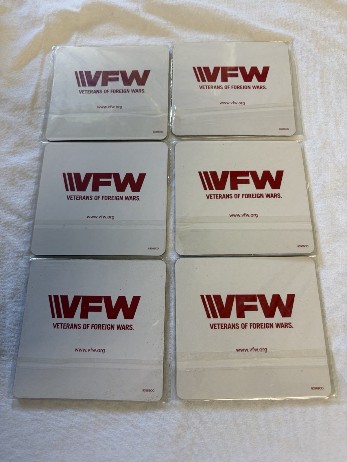 VFW Home of the Free Because of the Brave Drink Coasters Set Of 6 New