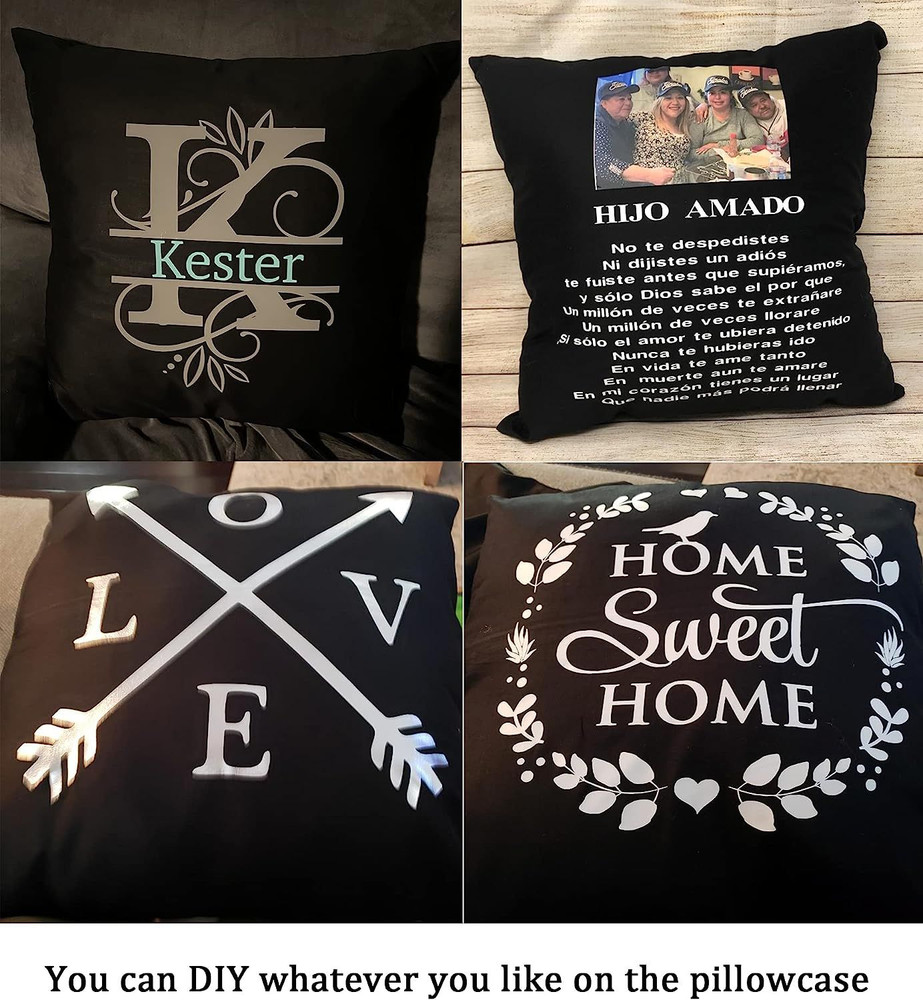 4-Pack 100% Cotton Comfortable Solid Decorative 22x22 inch/ 55x55cm, Black