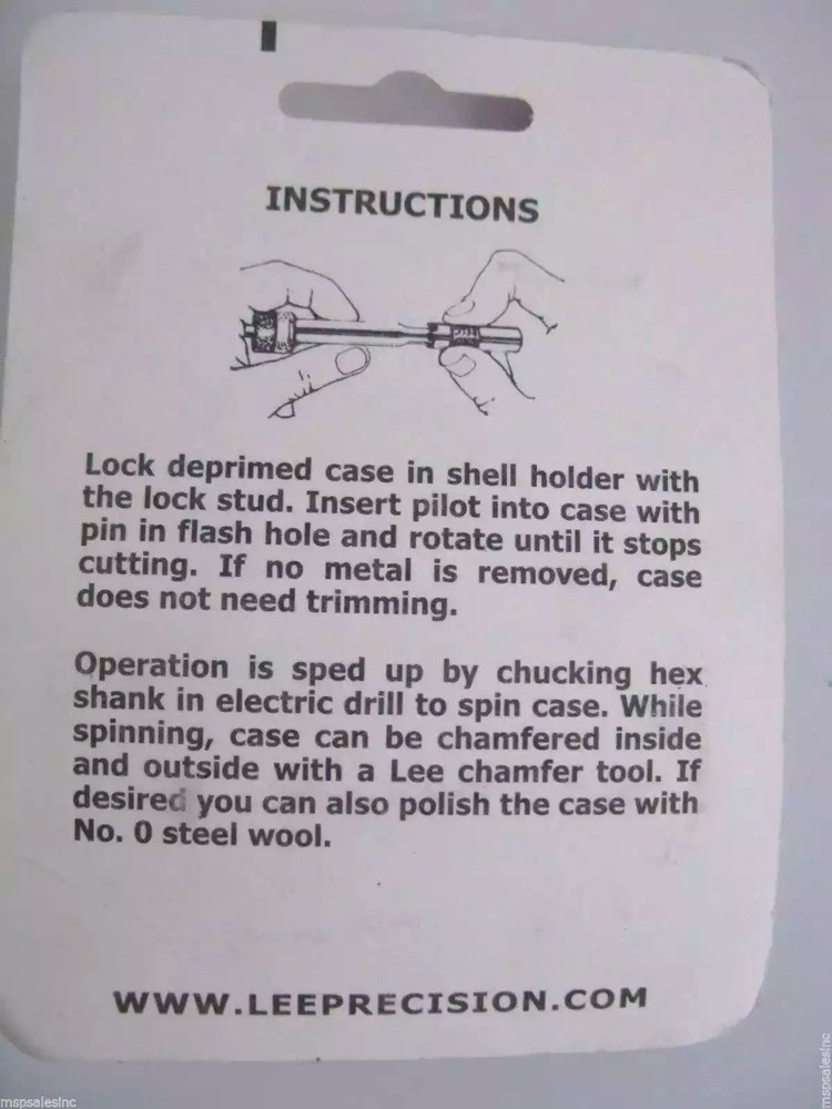LEE 90110 CASE TRIMMER CUTTER & LOCK STUD