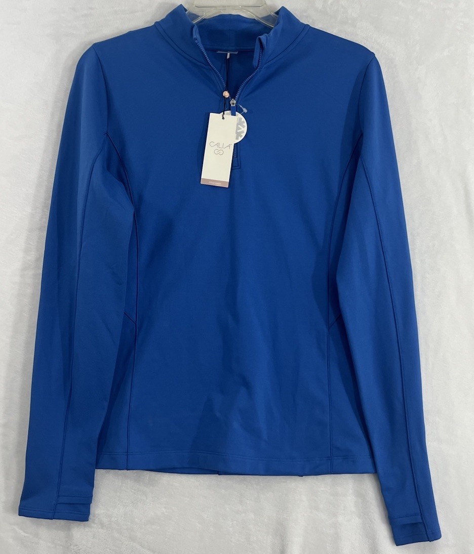 New Calia By Carrie Underwood 1/4 Zip Top XXL 1X Blue Dash Thermal Running Women