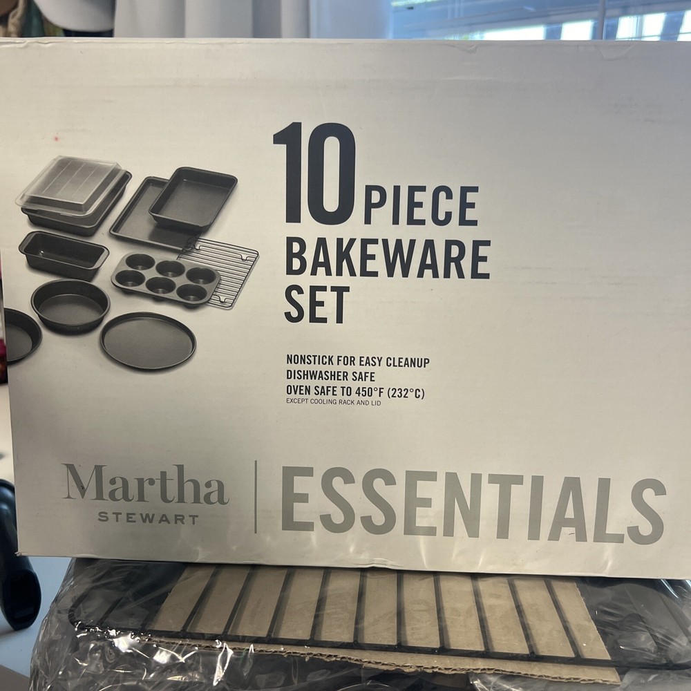 MARTHA STEWART ESSENTIALS 10-Pc. Bakeware Set, New