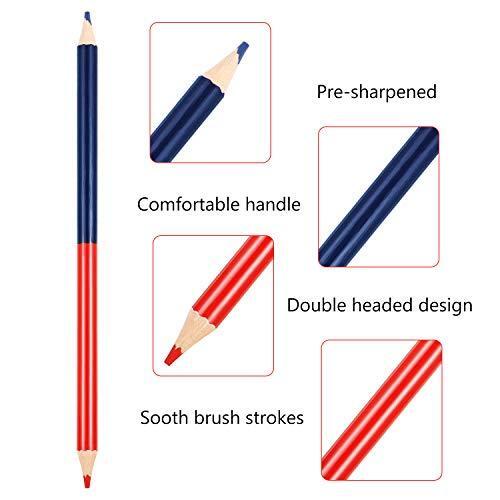 Checking Pencils Red and Blue Erasable Pencils Pre-Sharpened #2 HB for Checking