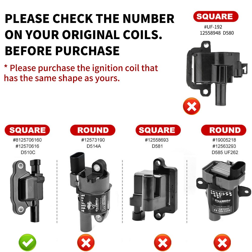 8X OEM Ignition Coil & Iridium Spark Plugs & Wires For Chevy GMC 5.3 6.2L UF413