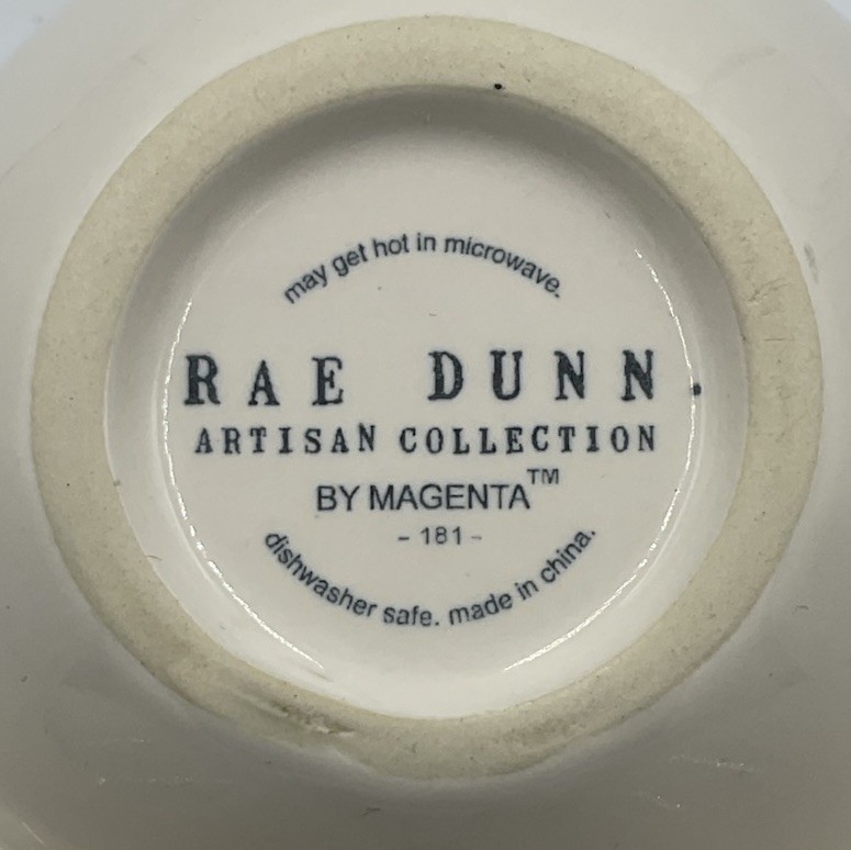 Rae Dunn NUTS OLIVES SPREAD Ceramic Tri-Section Snack Dish With Knob Handle