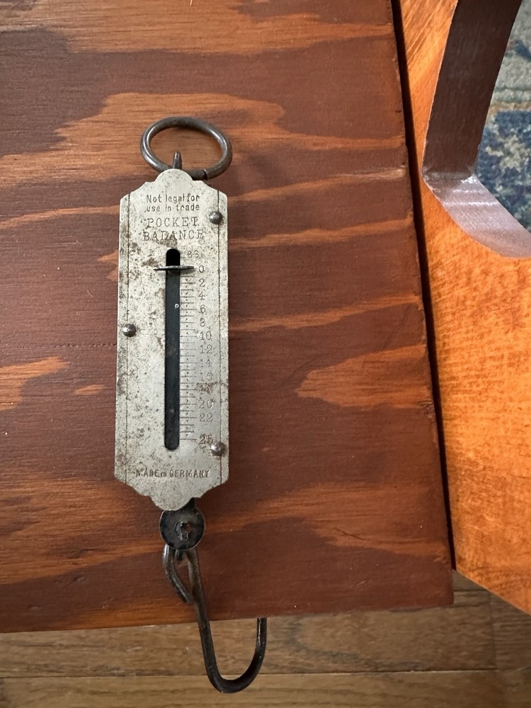 Vintage German Pocket Scale With Ring And Hook
