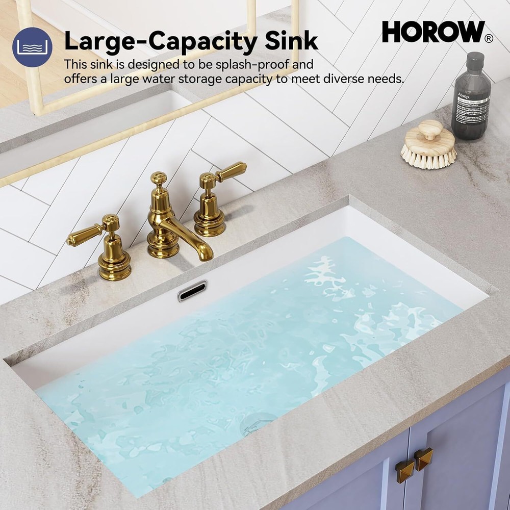 Undermount Bathroom Sink Rectangular, 27'' x 15'' White Rectangle Vessel Sink