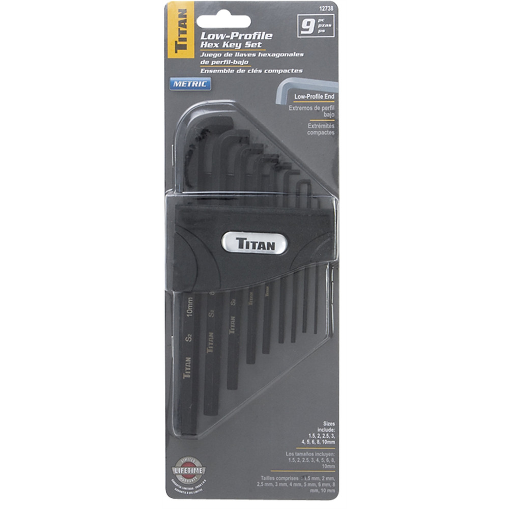 TITAN 9-PC METRIC LOW PROFILE HEX KEY SET