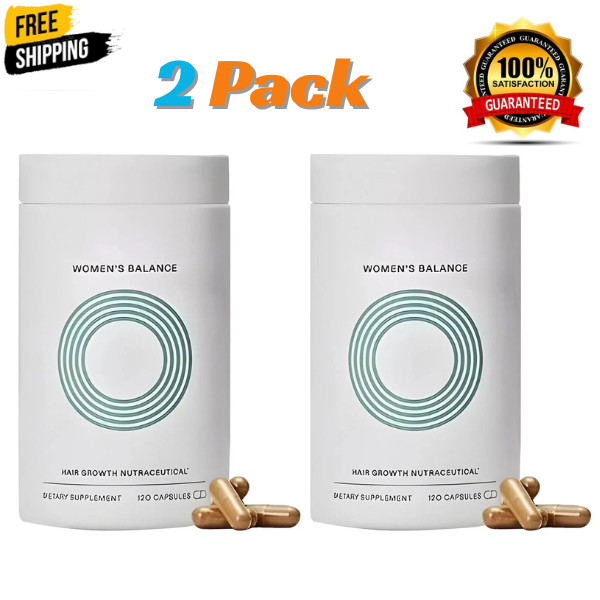 2 Pack Women's Balance Hair Growth Supplements Ages 45 Count Up 120 Glass Bottle