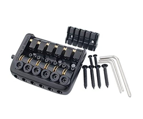 6 String Saddle Headless Guitar Bridge Tailpiece With Worm Involved String