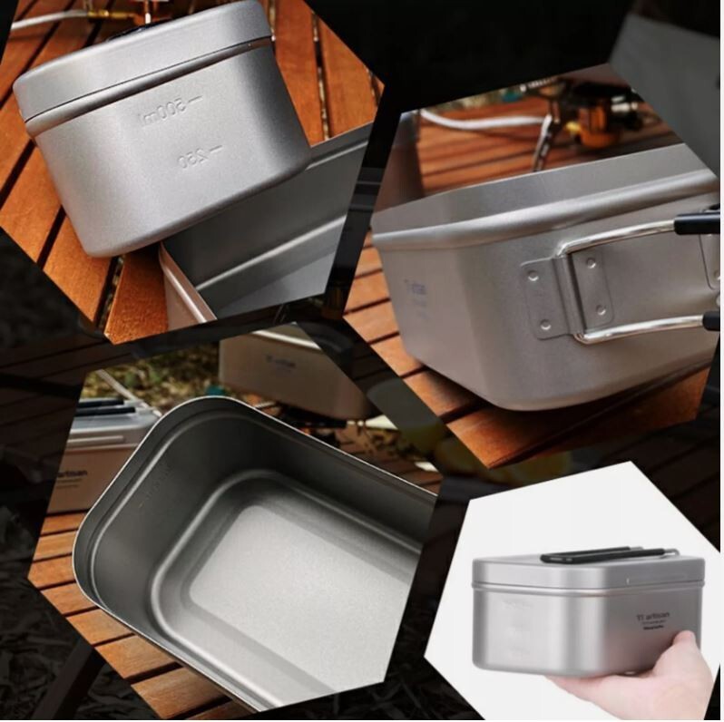 Convenient Steaming Rack Space Saving Tin Lunch Box 800ML Food Container