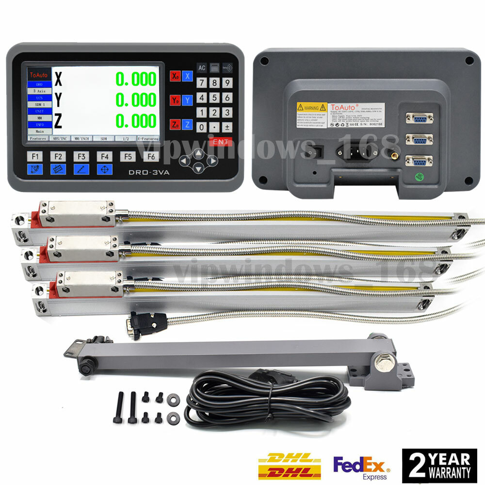 TOAUTO Digital Readout DRO Display + Linear Scales Customized full Kit for CNC