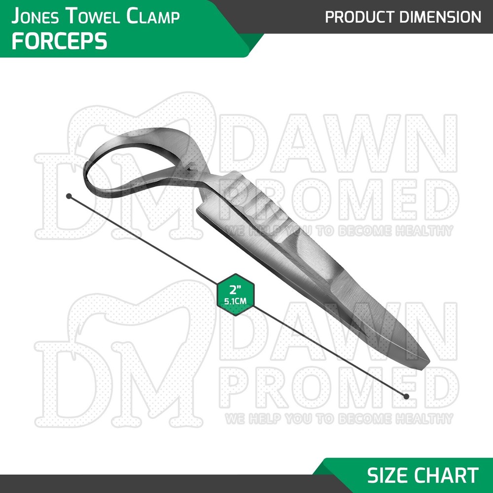 6 Pcs Jones Towel Clamp 2″ Sharp Pointed Tips Veterinary Surgical Instruments