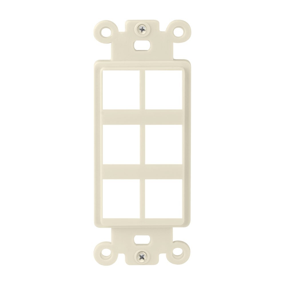 Construct Pro 6-Port Single Gang Keystone Decora Style Insert Strap Light Almond