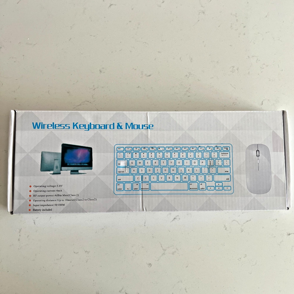 Wireless Keyboard & Mouse Combo Set Bluetooth Brand New in Box White Windows Mac