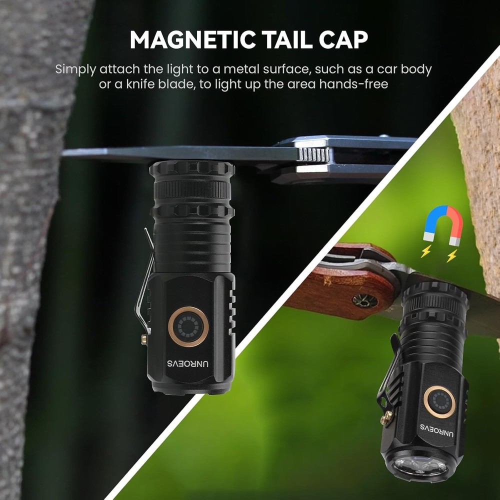Mini Flashlight 2550 Lumens Rechargeable USB C Charging, Small EDC Flashlight...