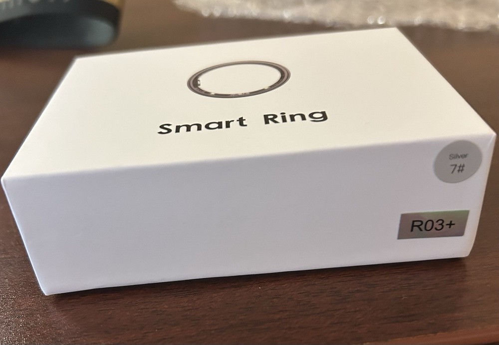 QRing R03+ Smart Ring Activity Tracker Silver Size 7 Water-Resistant