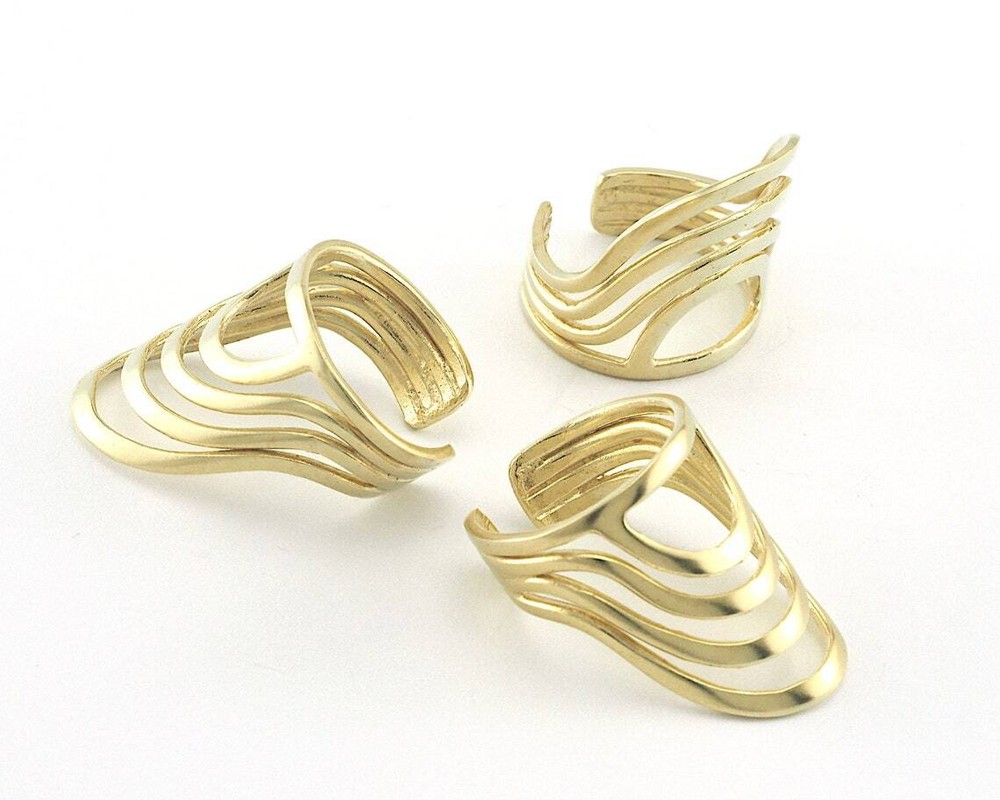 Statement Adjustable Rainbow Ring Raw,Antique silver-Bronze-Copper plated 4190