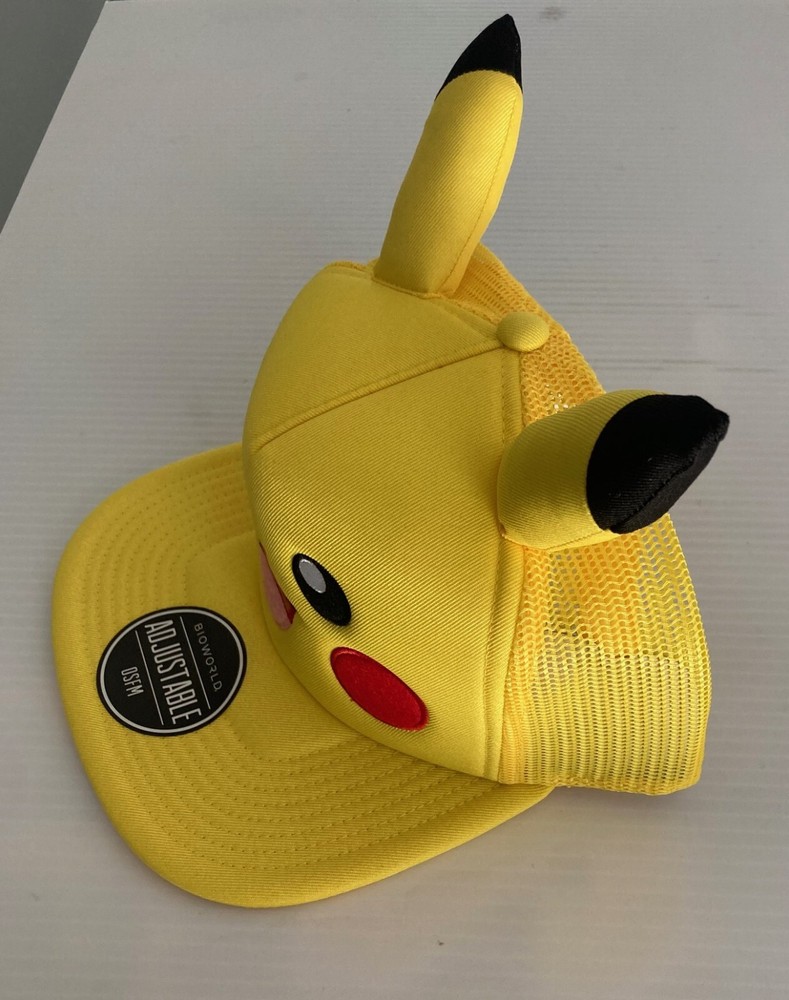 POKÉMON HAT (with Pikachu ears) Snapback Mesh Cap Adjustable