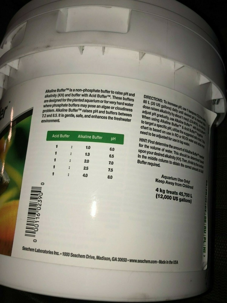 SEACHEM ALKALINE BUFFER Raises pH 4 KG ( 8.8 LB )