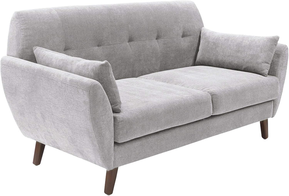 Artesia Midcentury Modern Light Gray Sofa with Easy-Clean Microfiber