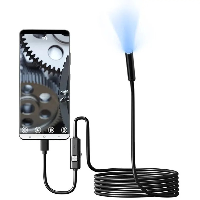 1pc 7mm USB Type-C Endoscope Camera IP67 Waterproof 6LED Borescope Android - NEW
