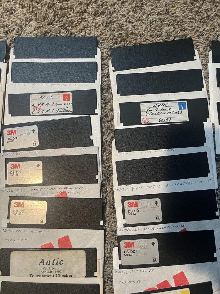 Atari Antic Magazine Diskette Lot Games Utilities 80+ Partially Tested