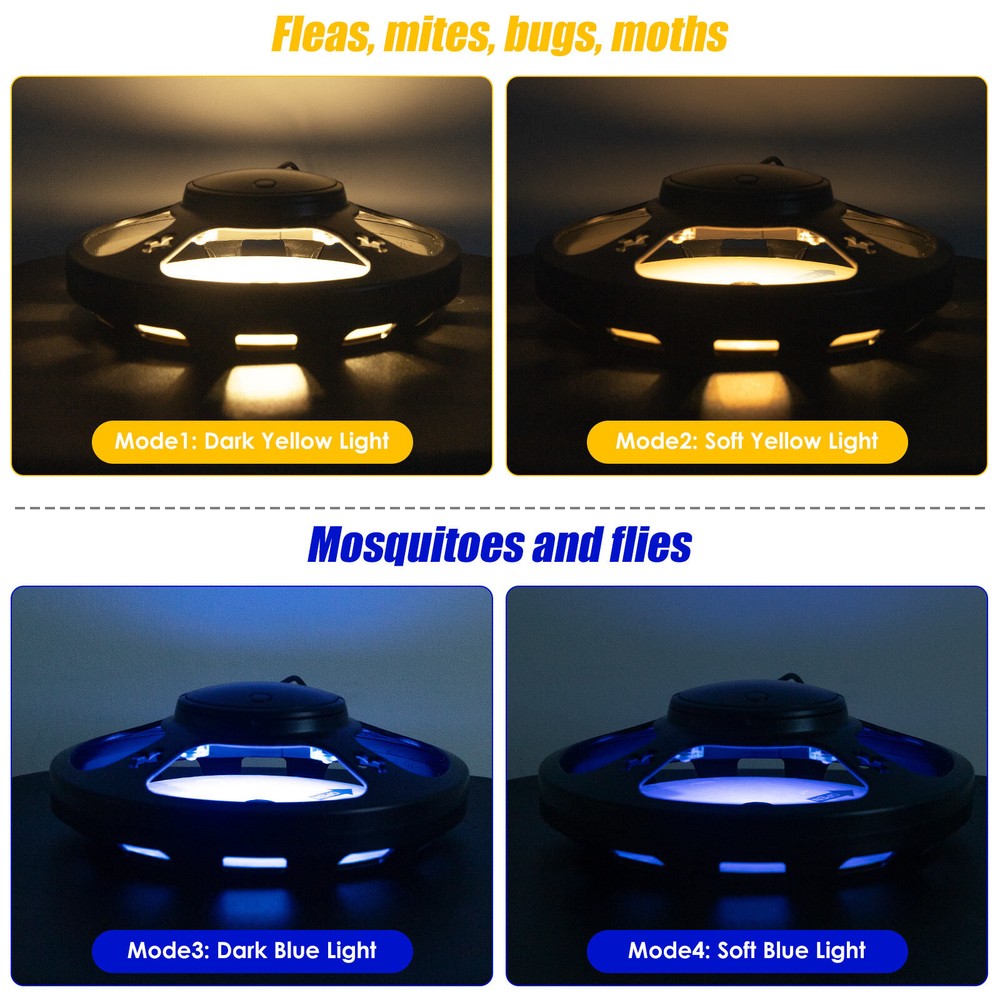 2 Packs Flea Lamp Bed Bug Trap Odorless Cleaner Black/White US