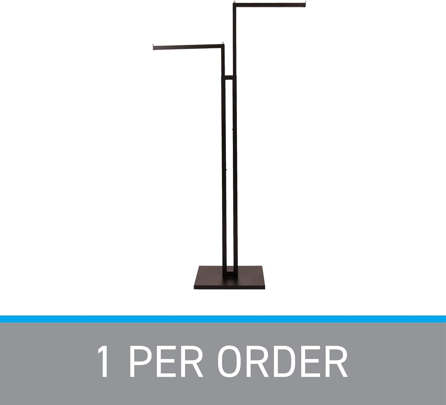 Clothes Rack Two Way 2 Straight Arms Clothing Garment Black Matte & Chrome 72"