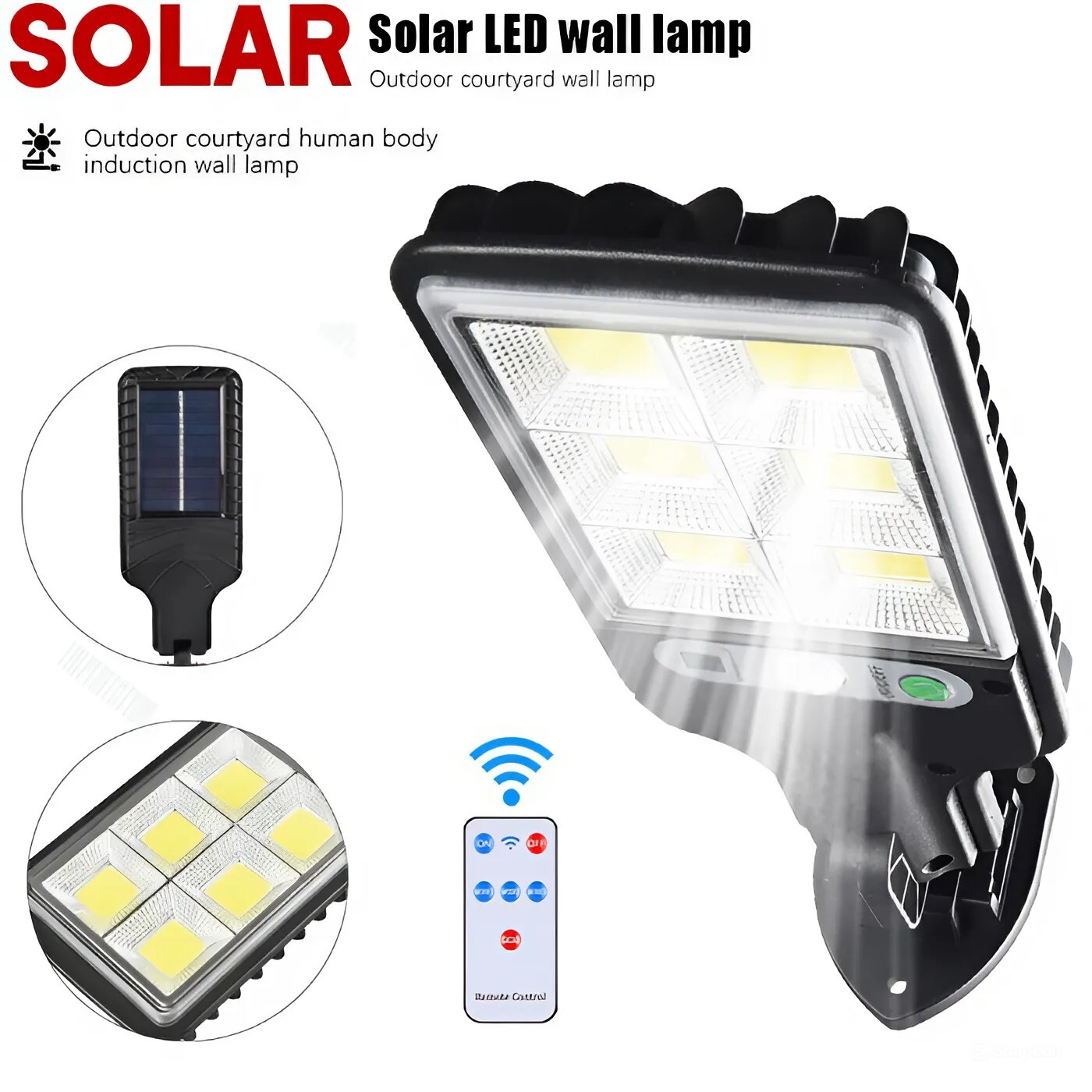 Outdoor Solar Wall Lights LED Motion Sensor Bright Flood Street Lamp 3 Modes