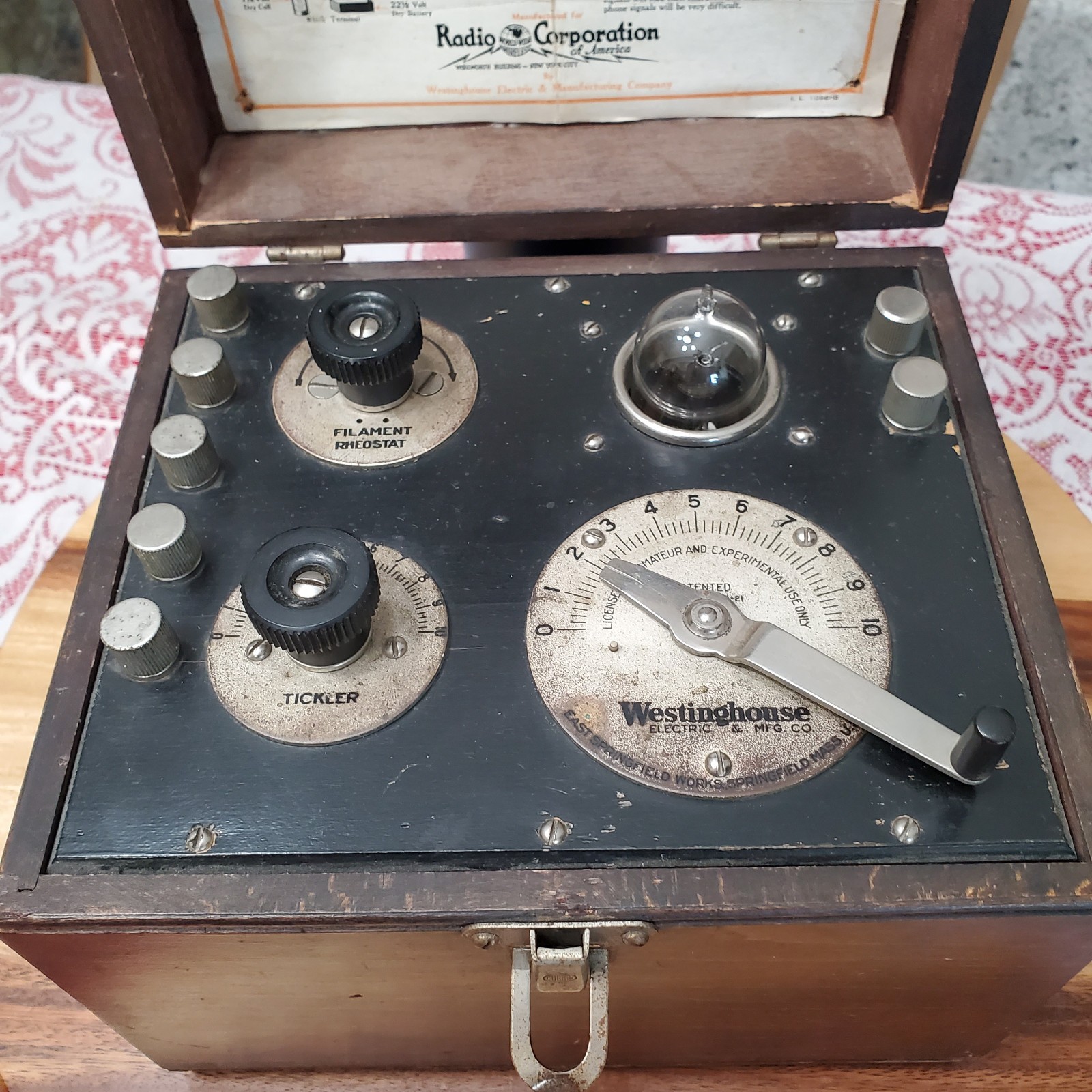 Antique 1920s Westinghouse RCA Aeriola Sr. Receiver Tube Radio RF Style 319564