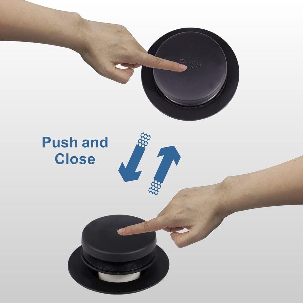 Black Tub Drain Tip-Toe Trim Set Conversion Kit Assembly, Hidrop