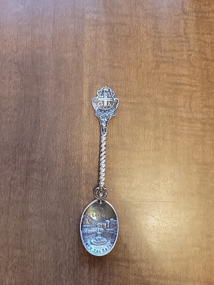 Lugano Souvenir Spoon 0.830 Silver European