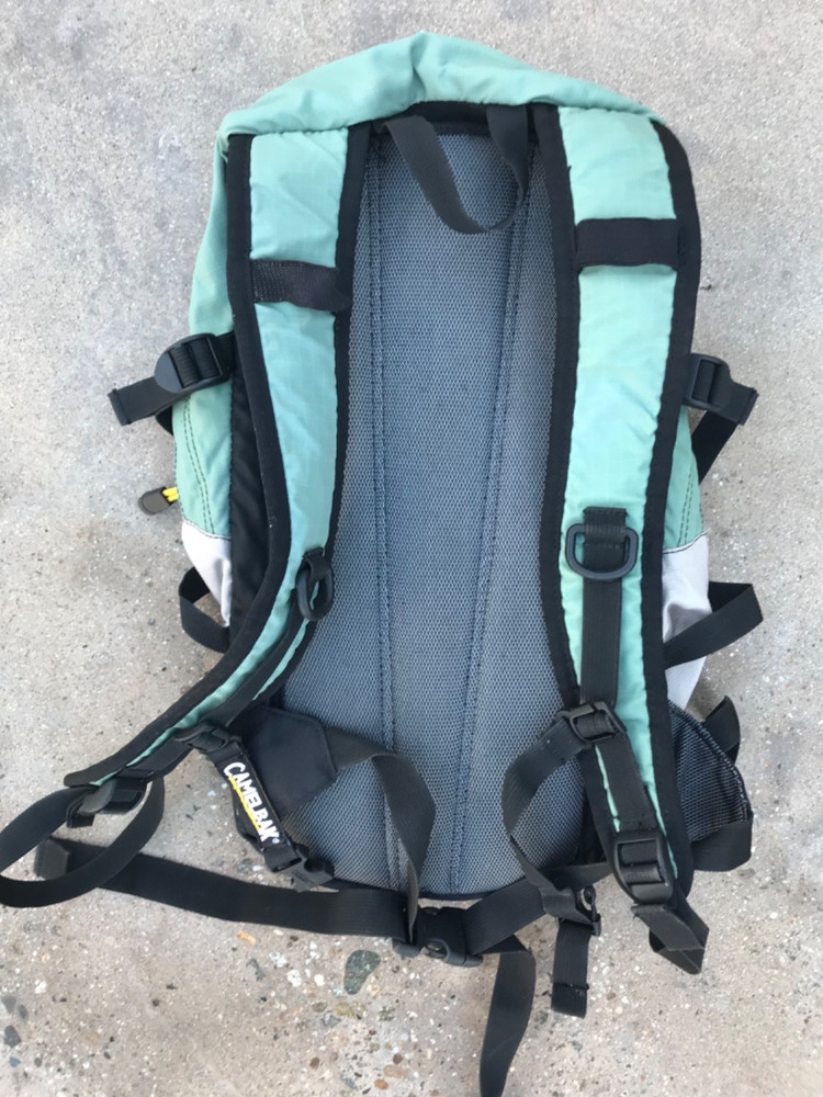 Green & Off Whit Camelbak Hydration Pack Cloud Walker No Bladder Backpack Hiking