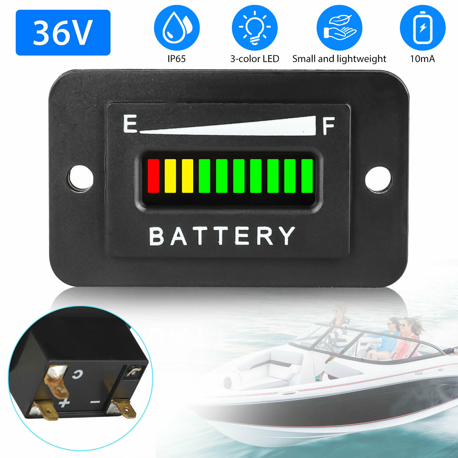 36V Volt Battery Indicator Meter Gauge for Ezgo Club Car Yamaha Golf Cart Motor