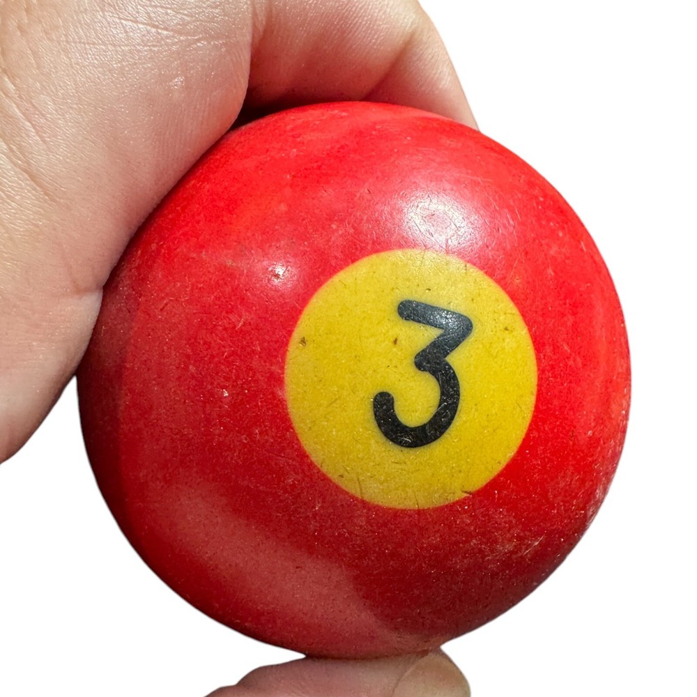 VTG BAKELITE Billiard Pool Ball - Solid Red #3 - 2 1/4" Diameter