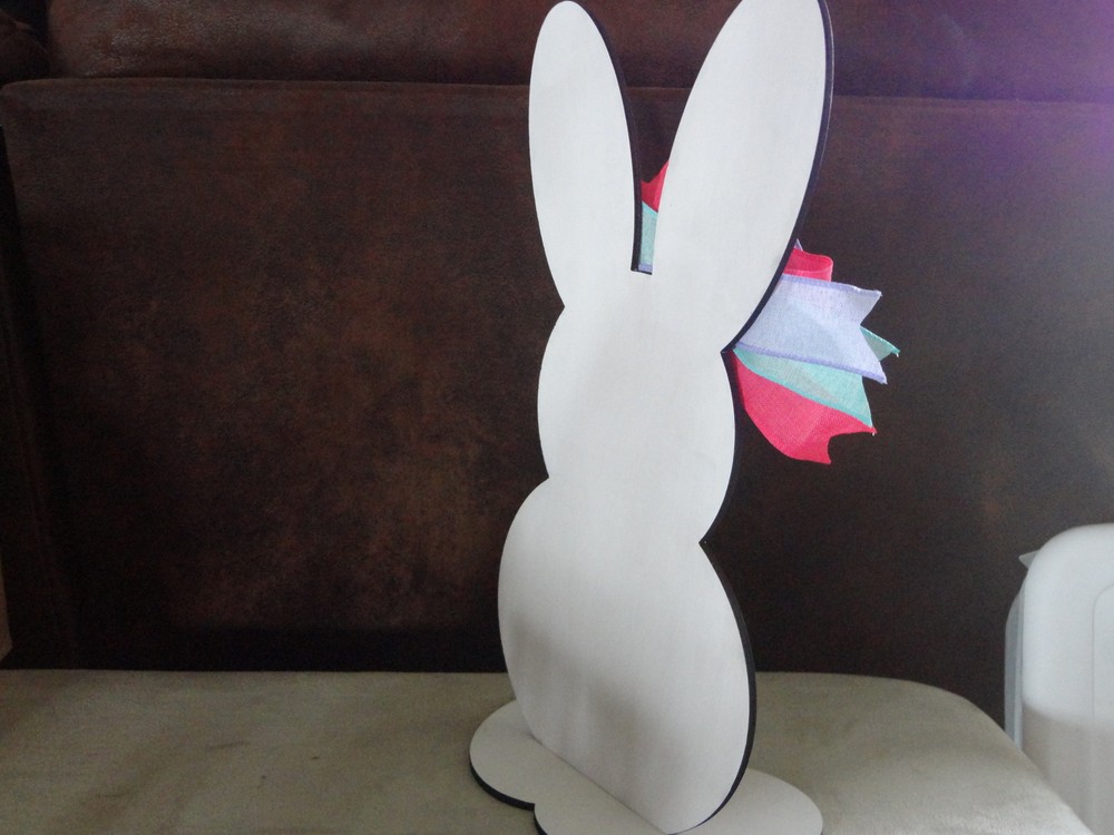 EASTER BUNNY Hand Painted Wooden Easter Decoration