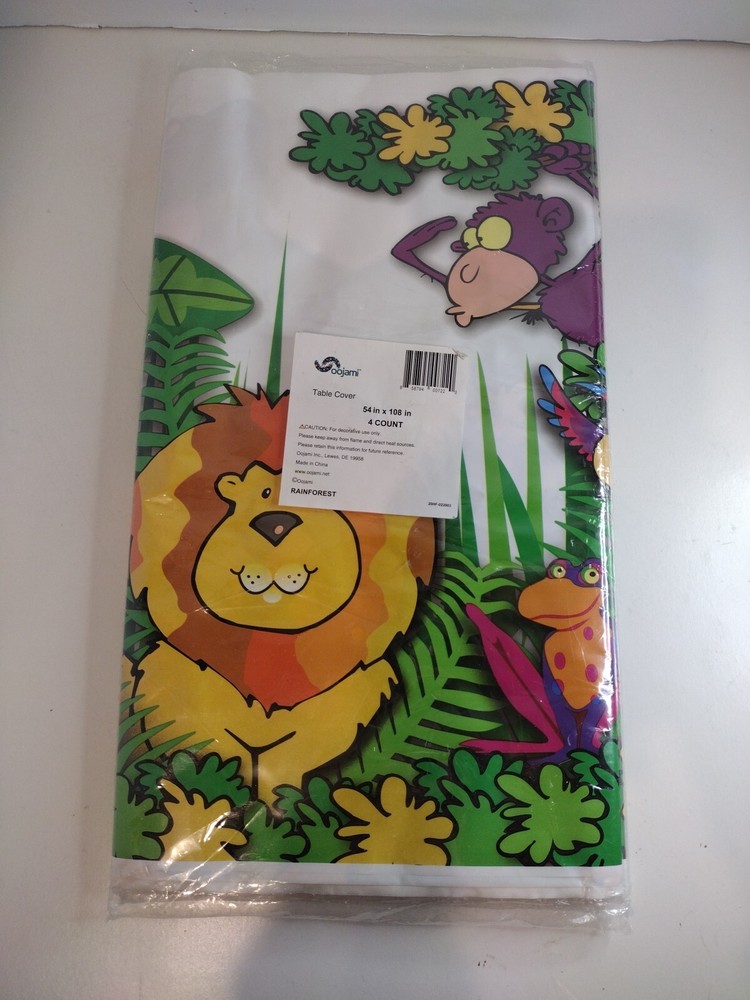 oojami Rainforest Table Cover 54" X 108" 4 Count