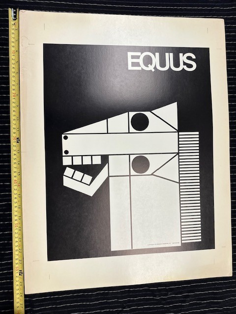 EQUUS UNCUT POSTER VINTAGE 1977 FIRST EDITION 20''x26'' RARE