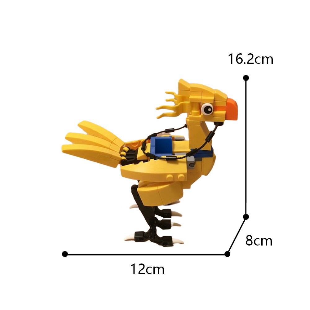 Chocobo-Inspired Creature 110-Piece Fantasy Model