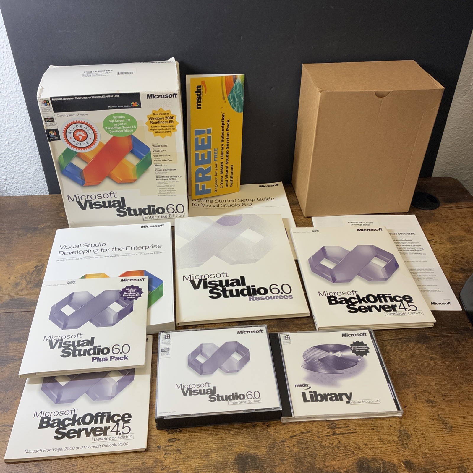 Microsoft Visual Studio 6.0 Enterprise Edition 628-00404 Retail Box Complete CIB