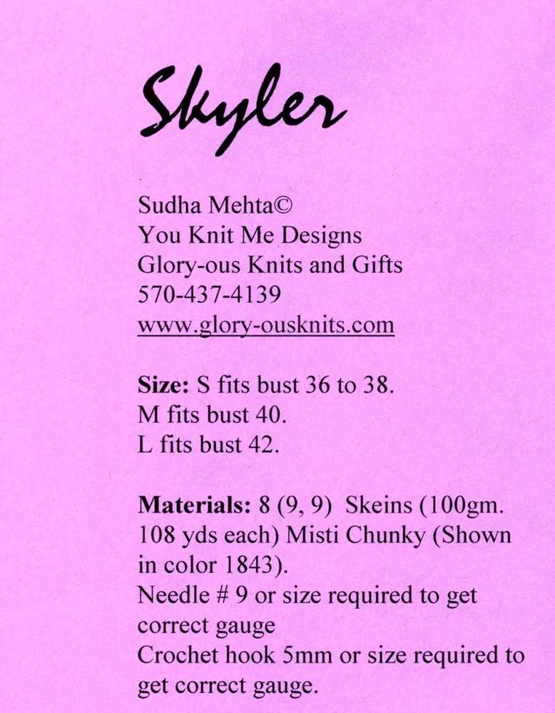 You Knit Me Designs Knitting Pattern - Skylar Jacket