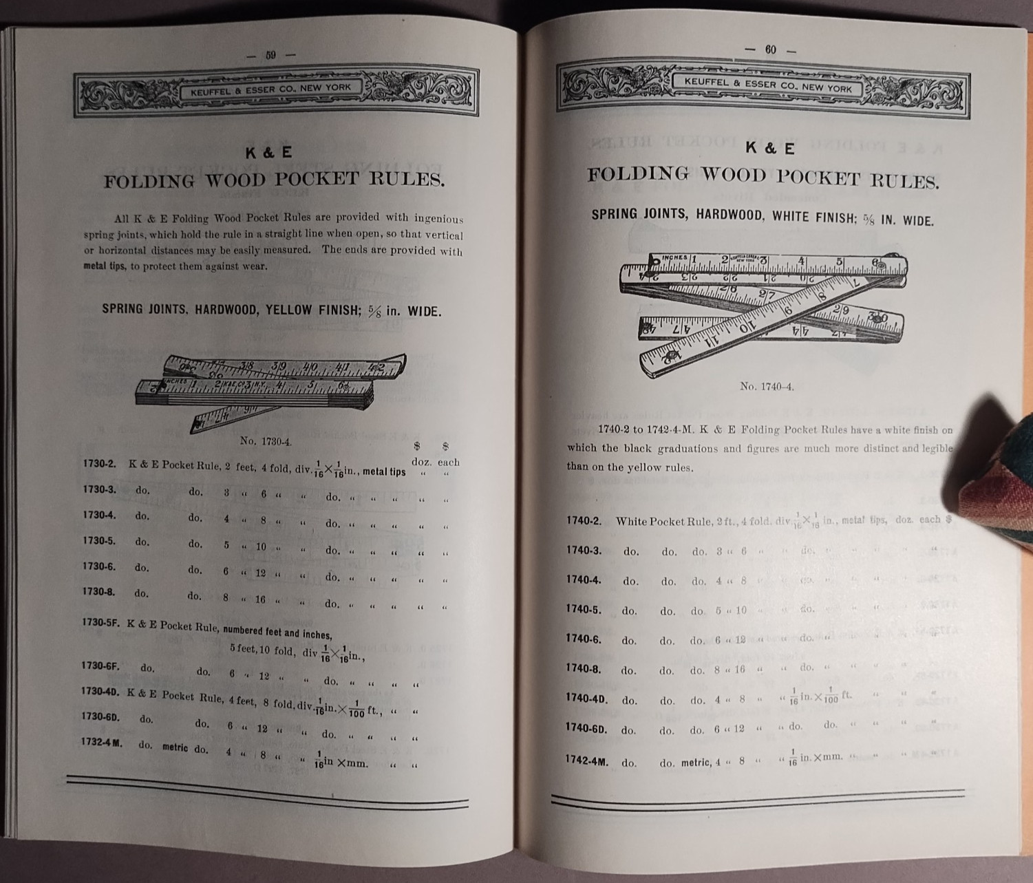 1926 Keuffel & Esser K&E Measuring Tape Folding Rule Catalog + Ink Blotter B6-26